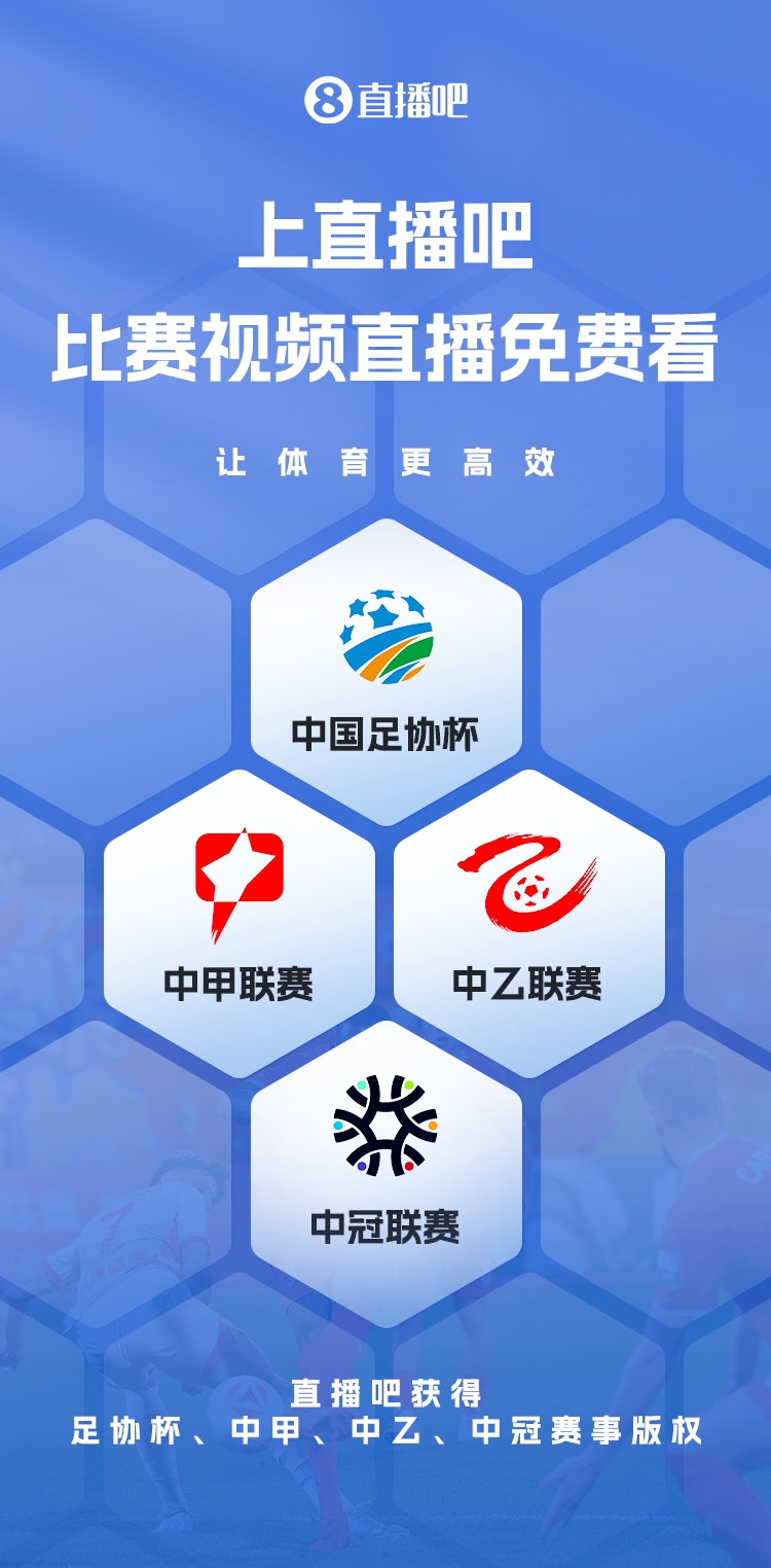 官宣！直播吧獲足協(xié)杯、中甲、中乙、中冠賽事版權(quán)，免費視頻直播