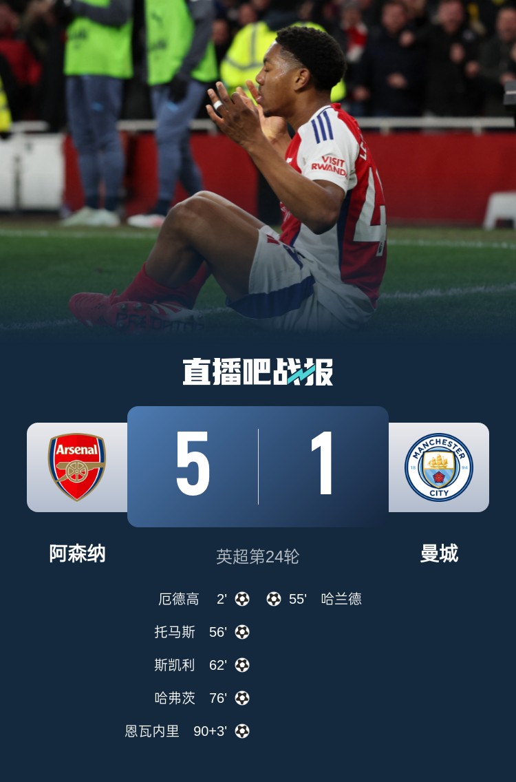 硬氣槍手無畏強敵！阿森納本賽季5-1碾壓曼城，3-0完勝皇馬